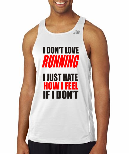 Running - I Don't Love Running - NB Mens White Singlet